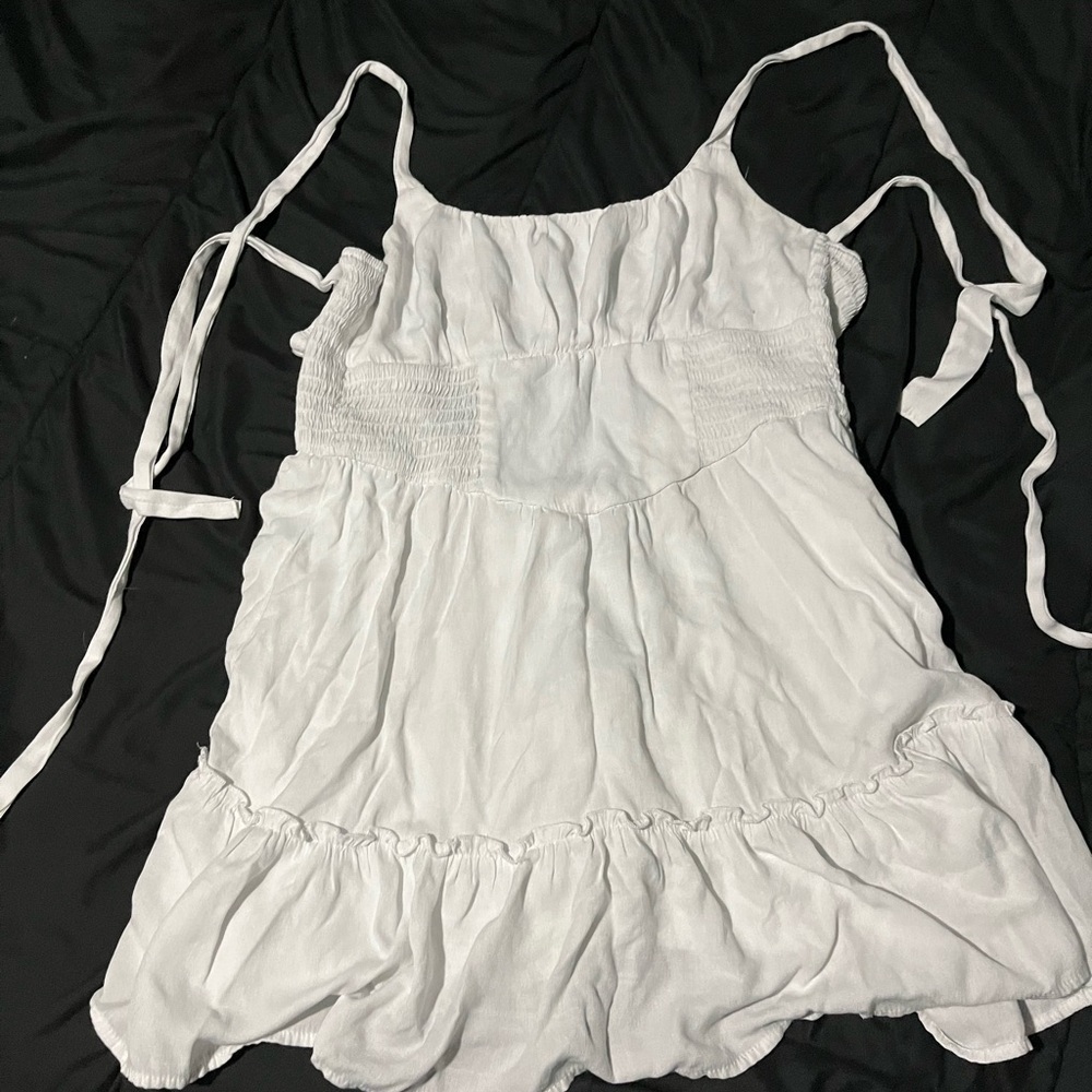 White Dress with Tie Straps. perfect for graduations!